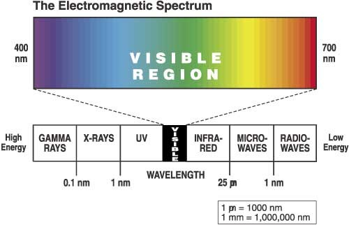 Εικόνα 10: το εύρος του μήκους κύματος του φωτός και οι περιορισμένες ανθρώπινες δυνατότητες Πηγή: NDSU